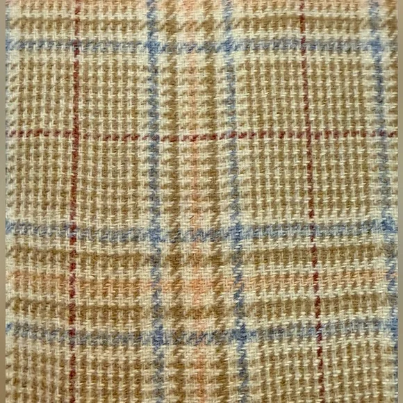 Forenza Vintage 80s Tweed Plaid Wool Leather Collar Hip Pockets Blazer Sz 4 - Picture 8 of 9